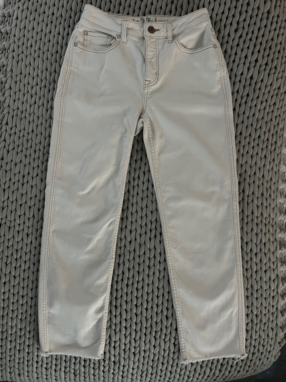 Free People Cropped Raw Hem Jeans
